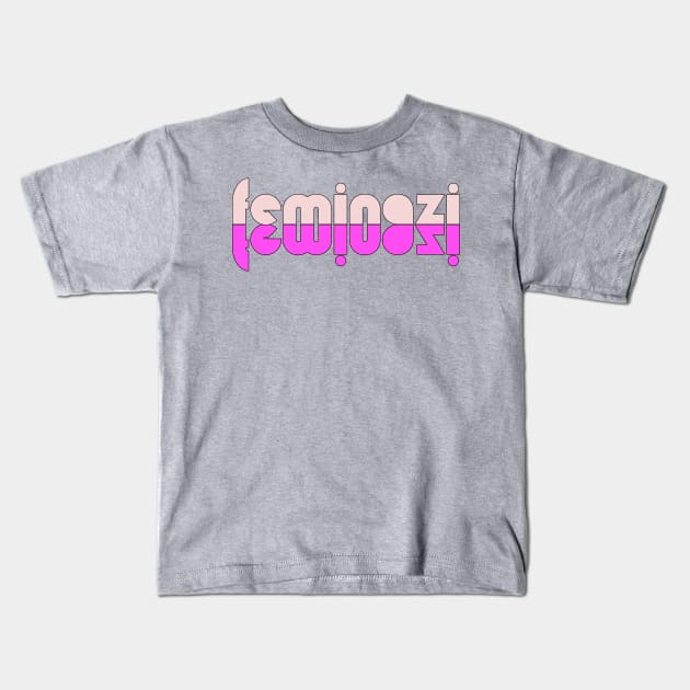 Feminazi // Retro Radical Feminist Power Kids T-Shirt by darklordpug